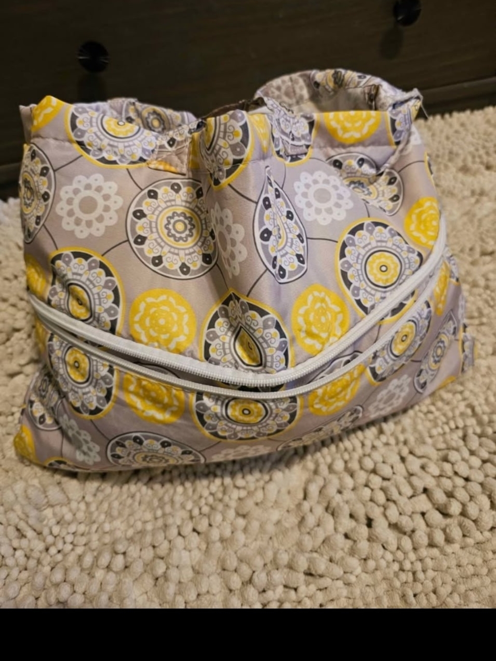 Stylish Yellow & Gray Patterned Women’s Tote Bag